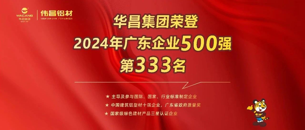 庆幸喜报 | 南宫NG28集团荣登2024广东企业500强第333名